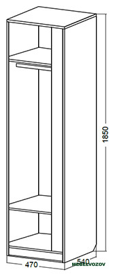 Пенал с дверкой Юниор-11 детальное изображение от магазина mebelvozov.ru в Нижнем Новгороде