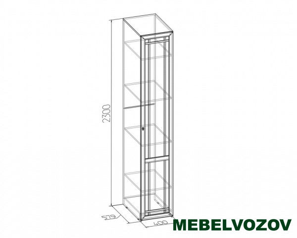 Пенал для белья Sherlock 611 ПРАВЫЙ (Орех Шоколадный) от компании Мебельвозов в Нижнем Новгороде