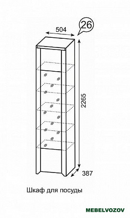 Твист Шкаф для посуды 26 от Mebelvozov в Нижнем Новгороде