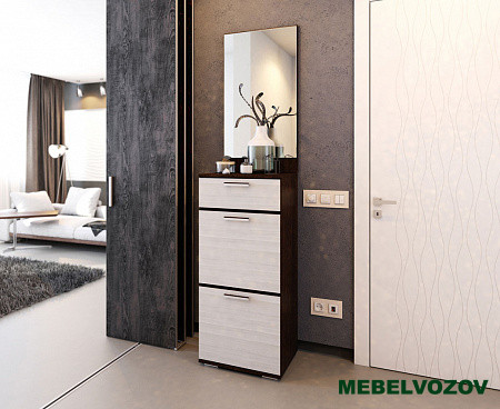 Прихожая Ника ТВ 500 венге лоредо с зеркалом з500 от магазина Мебельвозов в Нижнем Новгороде