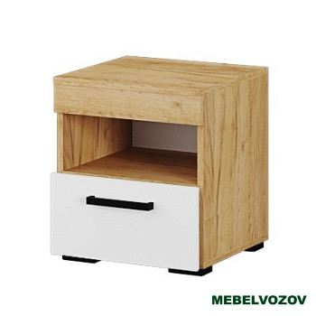 Тумба прикроватная Адель (белый/дуб крафт) от магазина Мебельвозов в Нижнем Новгороде