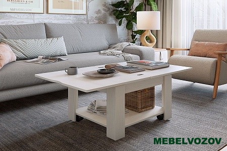 Стол журнальный Адам 1 (белый рамух) от Mebelvozov в Нижнем Новгороде