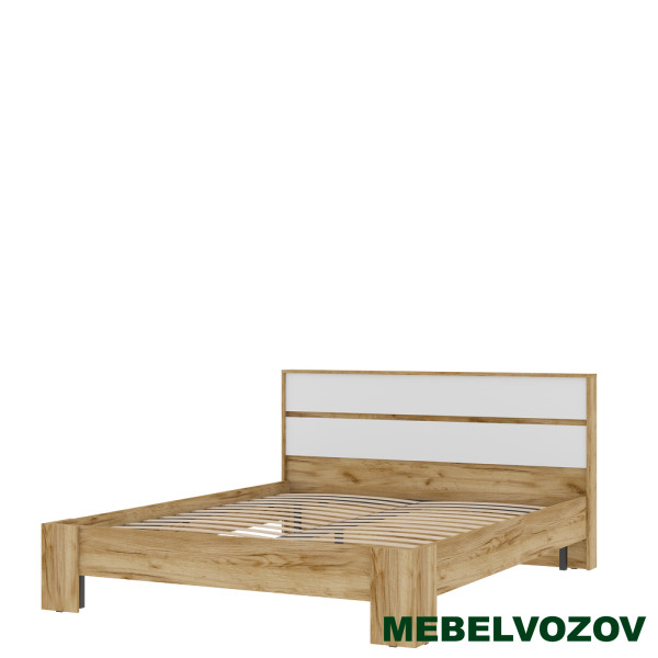 ХЕЛЕН КР 02 Кровать 1400 (БЕЛЫЙ/ДУБ КРАФТ ЗОЛОТО) от магазина Мебельвозов в Нижнем Новгороде