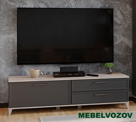 Aurelio 3 (гостиная) Тумба ТВ (модуль 169), Антрацит-Блеквуд Сатиновый от интернет магазина Mebelvozov в Нижнем Новгороде