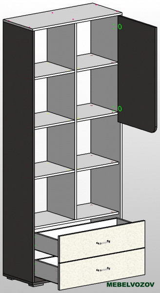 Шкаф открытый Дастин  детальное изображение от магазина mebelvozov.ru в Нижнем Новгороде