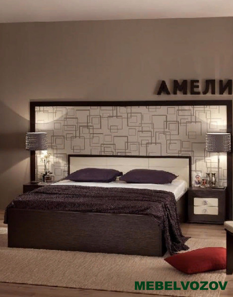 Кровать полутороспальная  с подъемным механизмом 1400+3.2 АМЕЛИ 3 (Венге) от магазина Мебельвозов в Нижнем Новгороде