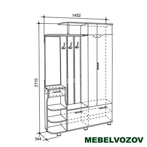 Прихожая Барселона-2 (Дуб Сонома) от магазина Мебельвозов в Нижнем Новгороде