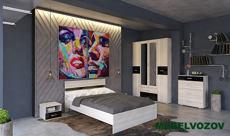 Кровать двуспальная Сити 73 с ортопедическим основанием фото от Мебельвозов в Нижнем Новгороде