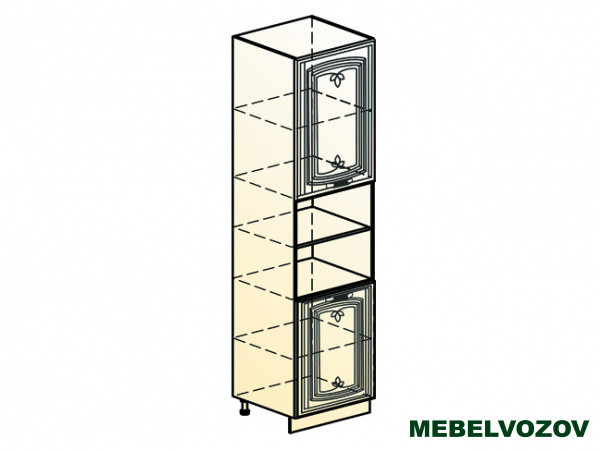 Фото шкаф пенал бергамо l600 h2141 (2 дв. гл.) эмаль элемента от сайта Мебельвозов в Нижнем Новгороде