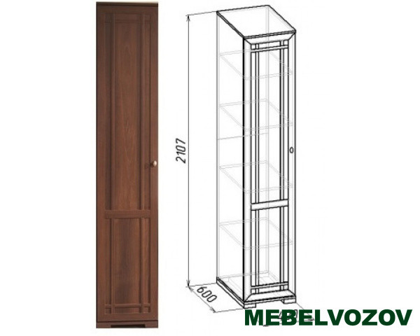 Шкаф для белья Sherlock 9 ЛЕВЫЙ (Орех Шоколадный) фото от Мебельвозов в Нижнем Новгороде