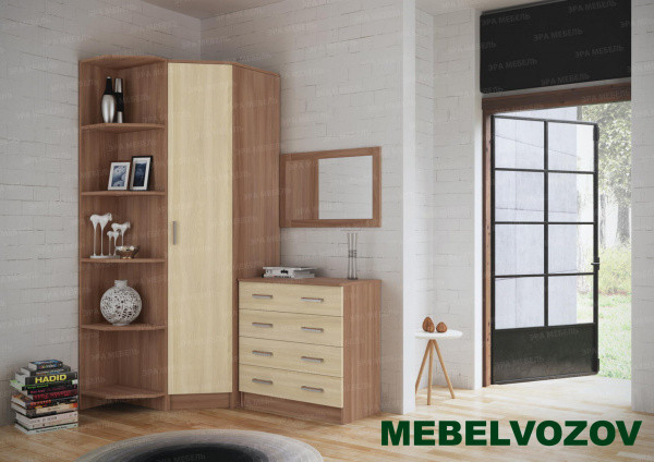 Шкаф угловой с торцевым элементом ясень шимо от компании Мебельвозов в Нижнем Новгороде