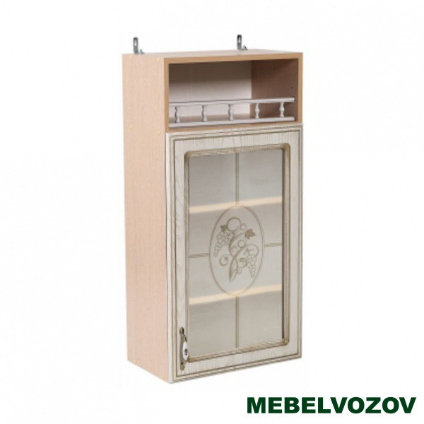Шкаф-витрина навесной с открытой полкой 450 Анжелика (высота 920) фото от Мебельвозов в Нижнем Новгороде