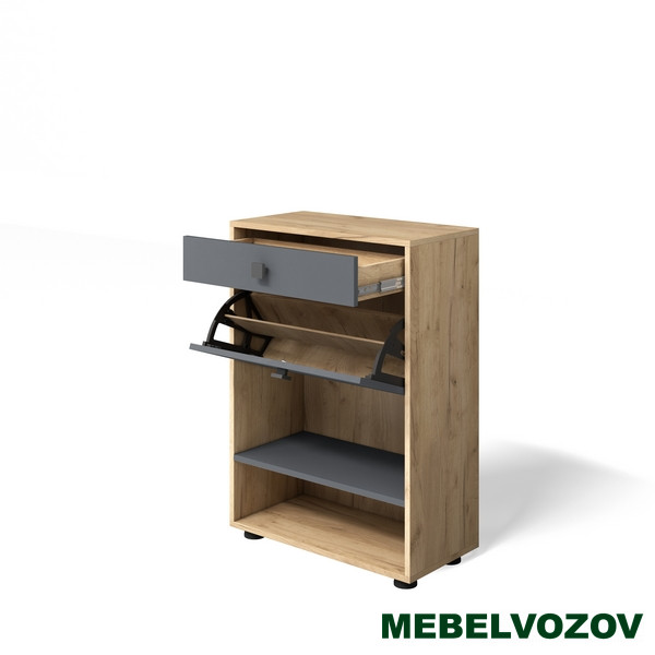 Обувница "Мини-Лайт" МЛ-4 (графит/дуб золотой крафт)- фото от магазина Мебельвозов в Нижнем Новгороде Обувница "Мини-Лайт" МЛ-4 (графит/дуб золотой крафт) от магазина Мебельвозов в Нижнем Новгороде