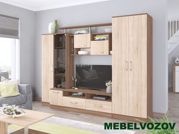 Гостиная Оскар-5 Ясень Шимо/Дуб Сонома - фото от Mebelvozov в Нижнем Новгороде Гостиная Оскар-5 Ясень Шимо/Дуб Сонома от Mebelvozov в Нижнем Новгороде