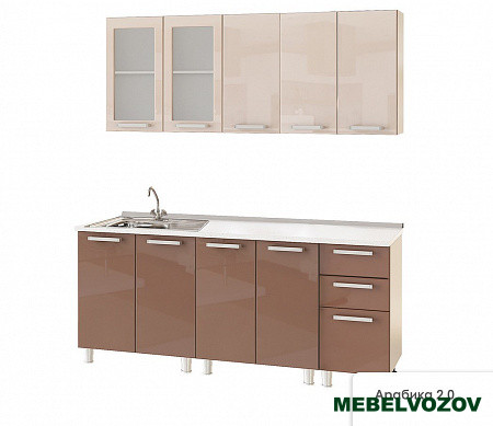 Кухня Арабика-2 2,0 м Вариант 6 от магазина Мебельвозов в Нижнем Новгороде