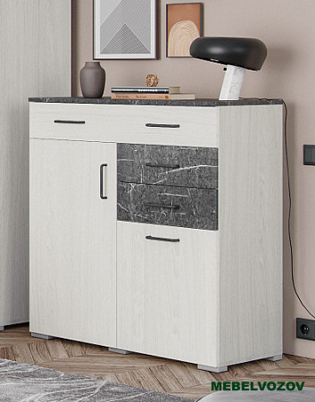 Теана комод (ясень анкор светлый/МДФ мрамор дарк) от магазина Мебельвозов в Нижнем Новгороде