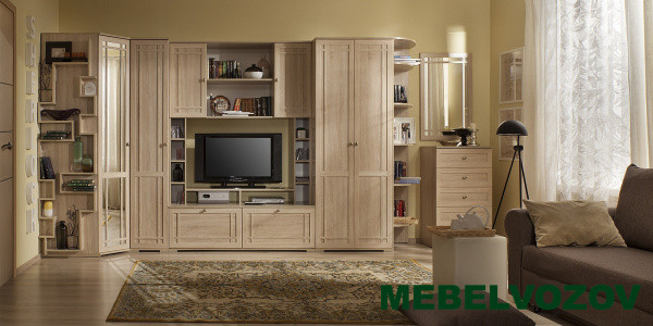 Шкаф угловой Фасад стандарт (Дуб Сонома) Sherlock10  от компании Мебельвозов в Нижнем Новгороде