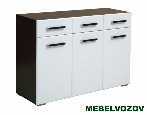 Комод с 3-мя ящиками и 3-мя дверями Грация 1 модуль 5 МДФ глянец от магазина Мебельвозов в Нижнем Новгороде