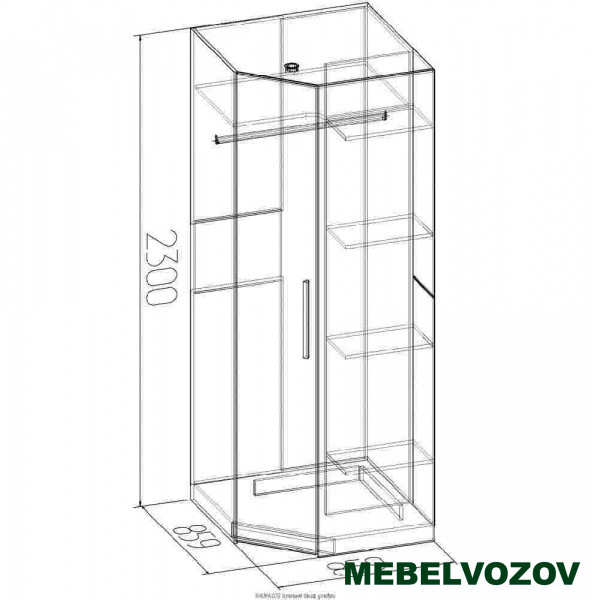 Шкаф угловой Bauhaus 12  от компании Мебельвозов в Нижнем Новгороде