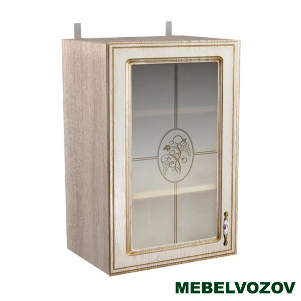 Шкаф-витрина навесной 500 Анжелика (высота 720) фото от Мебельвозов в Нижнем Новгороде