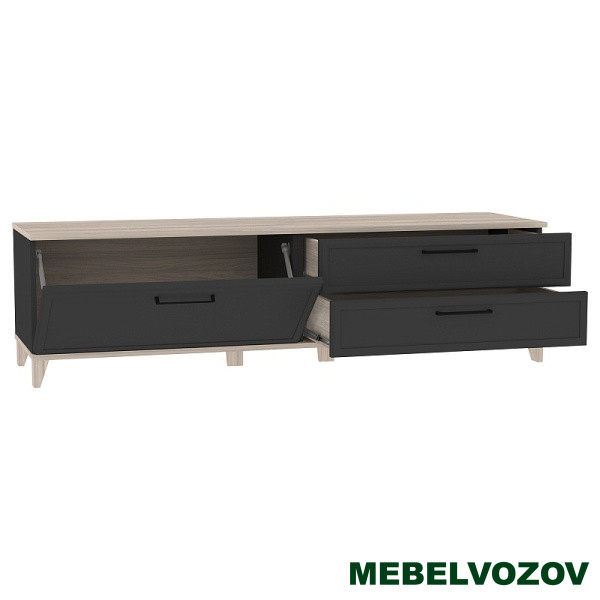 Aurelio 3 (гостиная) Тумба ТВ (модуль 169), Антрацит-Блеквуд Сатиновый от интернет магазина Mebelvozov в Нижнем Новгороде