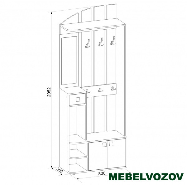 Прихожая Ивушка 25(Бодега темный/Бодега светлый)- фото от магазина Мебельвозов в Нижнем Новгороде Прихожая Ивушка 25(Бодега темный/Бодега светлый) от магазина Мебельвозов в Нижнем Новгороде