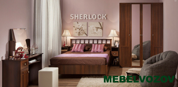 Модульная спальня SHERLOCK Компоновка 4 (Орех Шоколадный) от магазина Мебельвозов в Нижнем Новгороде