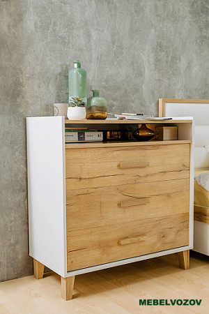 Комод на ножках Айрис 455 (Белый/Дуб Золотистый) от магазина Мебельвозов в Нижнем Новгороде
