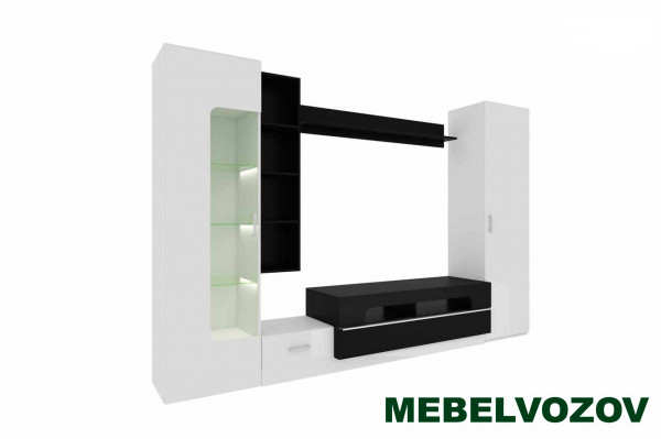 Шкаф для ТВ LOFT-20 (Белый снег/Черный) от интернет магазина Mebelvozov в Нижнем Новгороде