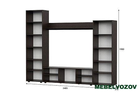 Стенка в гостиную "МГС 6" Исполнение 1 (Венге / Белый глянец) от интернет магазина Mebelvozov в Нижнем Новгороде