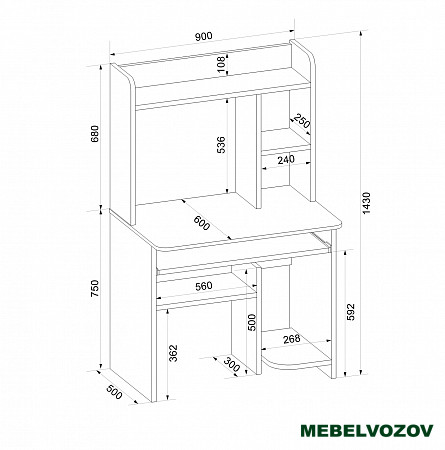 Стол компьютерный Интел-1(Бодега темная/бодега светлая) от магазина Мебельвозов в Нижнем Новгороде