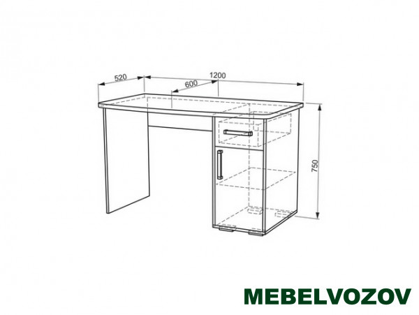 Стол компьютерный Лайт-1 1200 (Дуб сонома/белый) от магазина Мебельвозов в Нижнем Новгороде