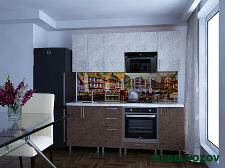 Кухонный гарнитур Модерн 1950 Фасад Лаванда Жемчуг/Лаванда Бронза от магазина Мебельвозов в Нижнем Новгороде