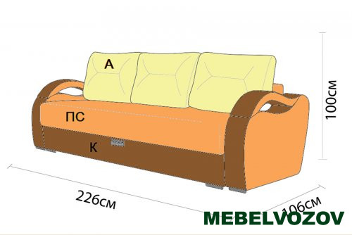 Диван еврокнижка "Гранада" от магазина Мебельвозов в Нижнем Новгороде