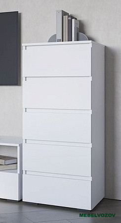 ХЕЛЕН КМ 03 Комод 502 5 ящиков (БЕЛЫЙ) от магазина Мебельвозов в Нижнем Новгороде