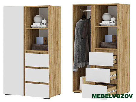 ХЕЛЕН ШК 03 Шкаф (БЕЛЫЙ/ДУБ КРАФТ ЗОЛОТО) от компании Мебельвозов в Нижнем Новгороде