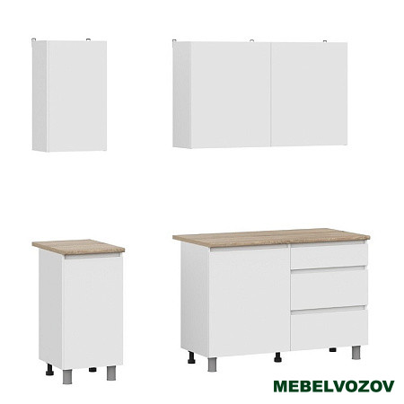 Кухонный гарнитур Денвер 1,6 м (Белый/сонома) от магазина Мебельвозов в Нижнем Новгороде