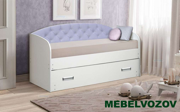 Кровать детская выдвижная с продольной мягкой спинкой детальное изображение от магазина mebelvozov.ru в Нижнем Новгороде