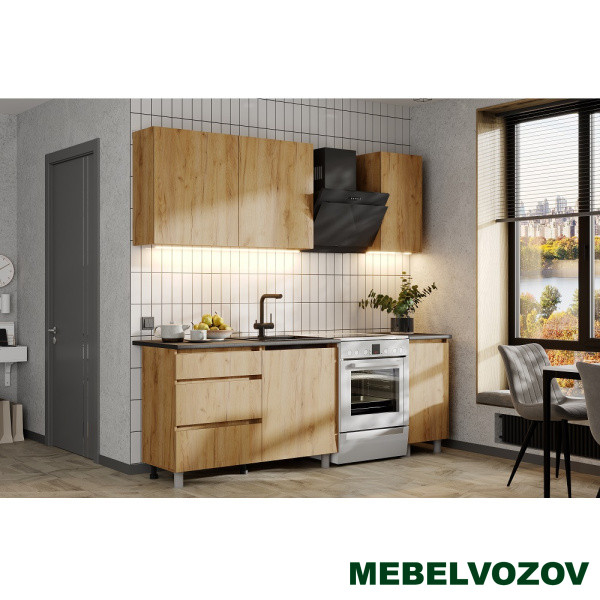Кухонный гарнитур Денвер 1.6 м (дуб золотой) от магазина Мебельвозов в Нижнем Новгороде