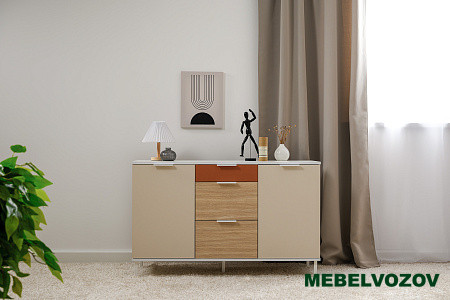 Марвэл Комод 16.234.02 (Белый PE шагрень) от магазина Мебельвозов в Нижнем Новгороде