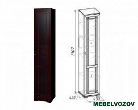 Пенал для белья Sherlock 81 ПРАВЫЙ  (Орех шоколадный) от компании Мебельвозов в Нижнем Новгороде