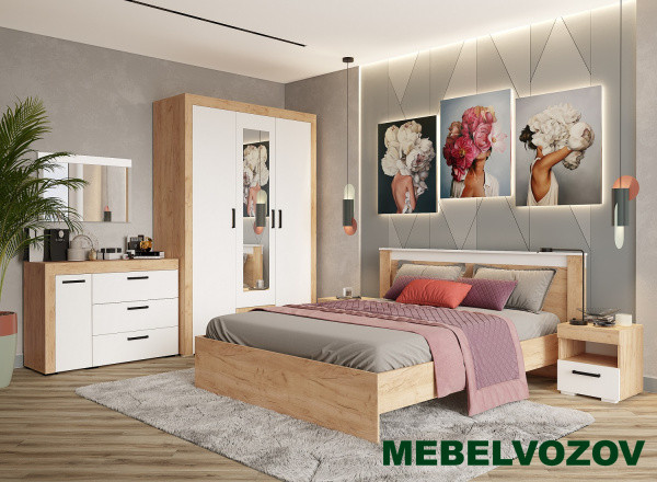 фото Спальный гарнитур Адель (белый/дуб крафт) от магазина Мебельвозов в Нижнем Новгороде Спальный гарнитур Адель (белый/дуб крафт) от магазина Мебельвозов в Нижнем Новгороде