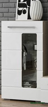 Пенал ШК-17 Милан (Дуб Сонома/Белый глянец) от компании Мебельвозов в Нижнем Новгороде