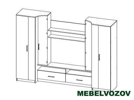 Стенка в гостиную Лайт от интернет магазина Mebelvozov в Нижнем Новгороде