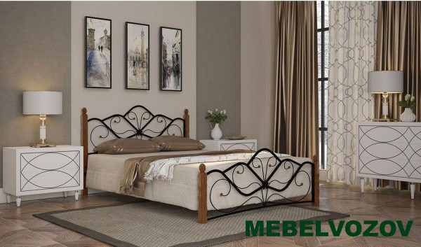 Кровать ВЕНЕРА-1 1600 (чёрный/махагон) от магазина Мебельвозов в Нижнем Новгороде