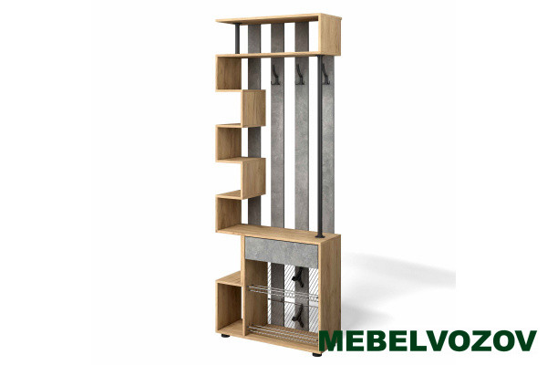 Вешалка в Прихожую "Мини-Лайт" МЛ-1 (ателье светлое/дуб золотой крафт) от магазина Мебельвозов в Нижнем Новгороде