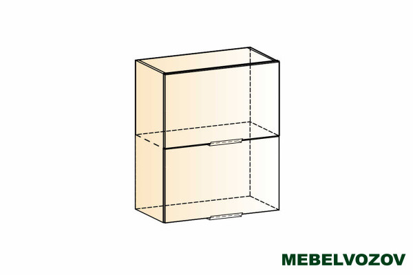 Стоун шкаф навесной L600 H720 2 дв.гл. гориз. фото от Мебельвозов в Нижнем Новгороде