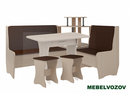 Кухонный уголок Трапези Тессера со столом и табуретом 2шт (Анкор светлый) от магазина Мебельвозов в Нижнем Новгороде