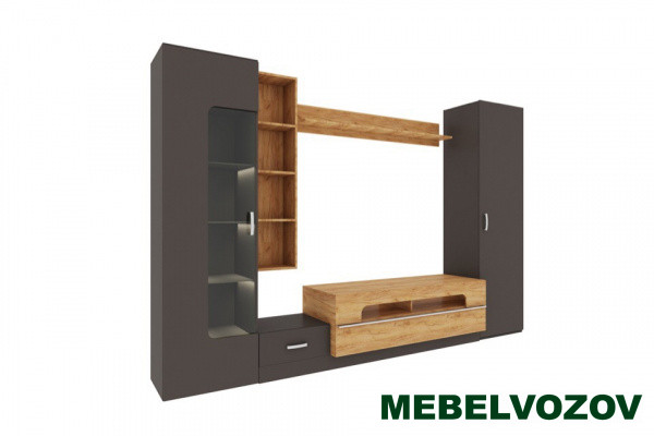 Шкаф для ТВ LOFT-20 (Бронзовый век/Дуб Крафт) от интернет магазина Mebelvozov в Нижнем Новгороде