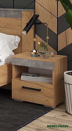 Тумба прикроватная Адель (дуб крафт/ателье) от магазина Мебельвозов в Нижнем Новгороде